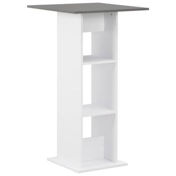 Mesa Alta De Cocina Blanco Y Gris Antracita 60x60x110 Cm Vidaxl