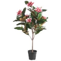 planta artificial en maceta con flores decoracion moderna de plastico para interiores hecha a mano 90 cm rojo magnolia tree