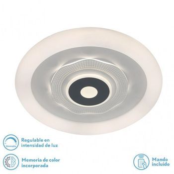 Fabrilamp 172181001 | Plafon 78w 3000k, 4000k, 6500k Anthe Blanco/gris 9x50x50cm 10530lm Regulable, Memoria Y C. Remoto