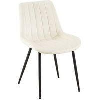 silla de comedor rahden en terciopelo crema 61x46x82 cm clp