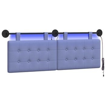 Cabecero Colgante Con Luz Led Azul Jeans Tela Vidaxl