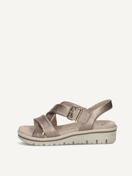CAPRICE Sandal, brown, made of Leather with Wedge heel, Size 36
