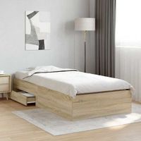 estructura de cama marron 90 x 190 cm madera de ingenieria vidaxl