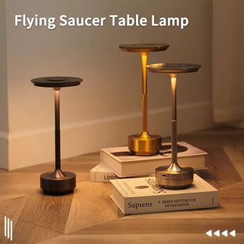 Lámpara de mesa inalámbrica para dormitorio, lámpara táctil recargable por USB, lámparas creativas con forma de vela, decoración de habitación, lámpara de escritorio