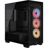 corsair 3500x lx-r rgb vidrio templado 3x ventiladores soporte e-atx gestion avanzada de cables hub icue link negro