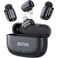 boya mini-12 microfono 5g dual 100m cancelacion ruido lightningusb-c 30h negro