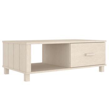 Mesa De Centro，mesa Auxiliar，mesa De Café Hamar Madera Maciza Pino Marrón Miel 100x55x35cm