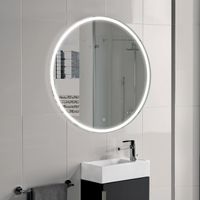 espejo con luz led mia round