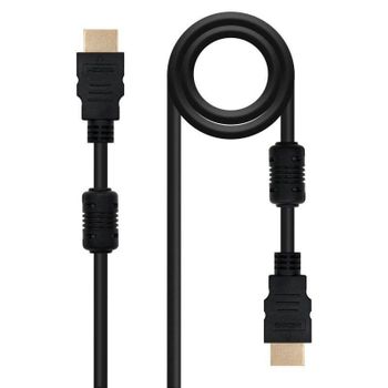 Cable HDMI Nanocable 10.15.1802 1.8m V1.4 Macho-Macho Alta Velocidad Ferrita Oro 4K 3D Negro