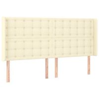cabecero con orejas de cuero sintetico crema 203x16x118128 cm vidaxl