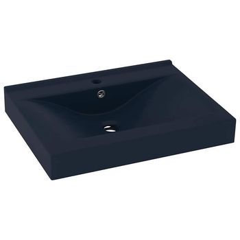 Lavabo De Lujo Con Grifo Cerámica Azul Oscuro 60x46 Cm Vidaxl