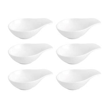 Set 6 boles aperitivo porcelana blancos 11 cm