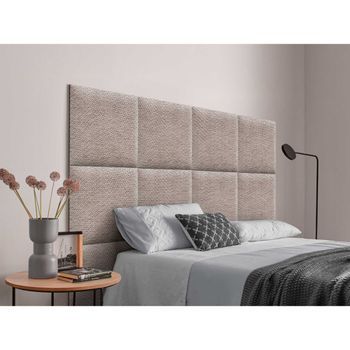 Dhome Cabecero Tapizado Compuesto De Paneles Autoadhesivos Intercambiables Serie Luxury Edition Cama Lujo Dormitorio (ethnic Brown, 150cm)