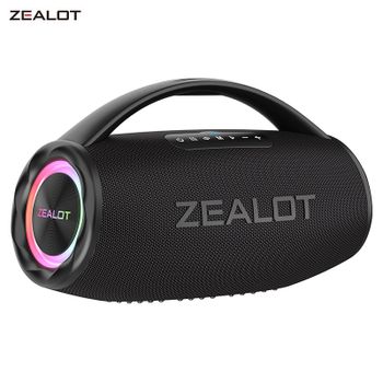 Altavoz Bluetooth ZEALOT-S97 de 80W, potente altavoz inalámbrico con mango portátil, para fiesta, Camping, luz colorida RGB