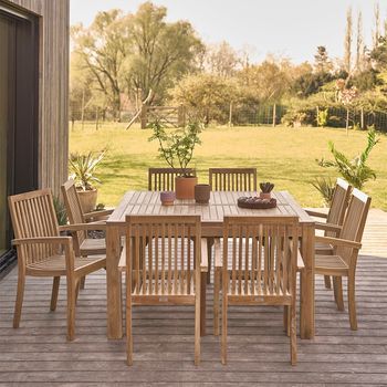 Salón De Jardín Cuadrado De Madera De Teca Para 8 Pers.