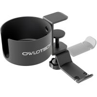 owlotech soporte auriculares y bebidas colgador mesa estilo percha aluminio anodizado negro