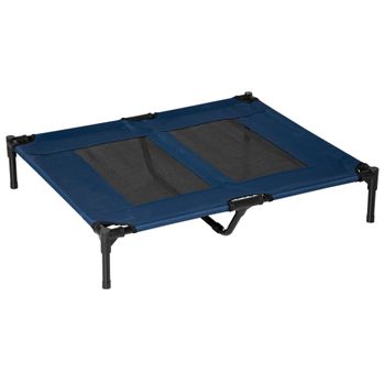 PawHut Cama Elevada para Perros y Gatos 91,5x76,2x18 cm con Malla Transpirable Ideal para Exterior e Interior Azul   Aosom España