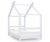 vidaxl estructura de cama infantil madera maciza pino blanco 70x140 cm