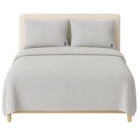 set cama waffle funda nordica 260x240  2 fundas almohada 50x105 algodon gris scalpers