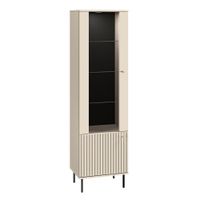 vitrina 2 puertas con led cachemira melamina beige