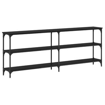 Mesa Consola Con Estante Roble Negro 200 X 29 X 75 Cm