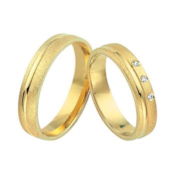 Alianzas 8 quilates oro amarillo 3 diamantes