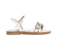 sandalias gilda de napa con accesorio de pedreria white 38