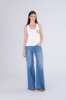 camiseta sin mangas con estampado de cerezas off white