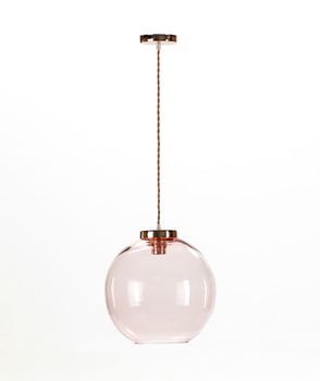 Lámpara de techo Ball rosa de vidrio soplado 30 cm E27