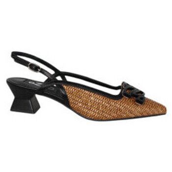 Ezzio Zapatos de tacón salon abierto combinado rafia para mujer