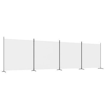 Biombo Divisor De 4 Paneles De Tela Blanco 698x180 Cm Vidaxl