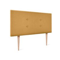 cabecero de tela aqualine con 2 hileras de botones 105x105cm con patas camas 105 - mostaza