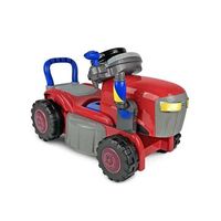 triciclo 2 en 1 convertible en tractor y cortacesped rojo 55x15x38 cm
