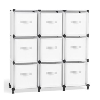 Estantería Modular de Compartimentos, Blanco Nube / 9 Cubo