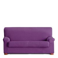 funda de sofa 3 plazas elastica premium con funda cojin aparte e incluida muy suave violeta 180 - 210 cm