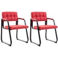 set de 2 sillas de conferencia canada b simil cuero rojo 58x59x84 cm clp