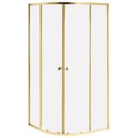 cabina de ducha redondeada de vidrio templado con puerta 90 x 90 x 190 cm dorado onelli