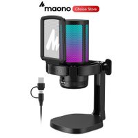 microfono para juegos maono dgm20 rgb microfono de condensador usb con software de reduccion de ruido ganancia ajustable y silenciador de un toque para juegos y transmision en vivo