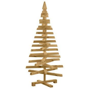 Árboles De Navidad Marrón 120 Cm Madera Maciza De Pino