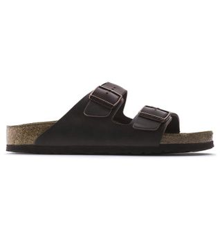Birkenstock para mujer. 452763 Sandalias de piel Arizona Soft Footbed Oiled (Ajuste Estrecho) marrón (42), Plano, Ninguno, Casual