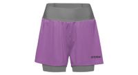 pantalon corto 2 en 1 gore wear concurve 3 mujer morado gris