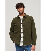 superdry para hombre m4010826a sobrecamisa de lona surplus verde xxl casual algodon manga larga