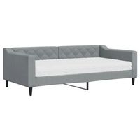sofa cama con colchon tela gris claro 90x190 cm vidaxl