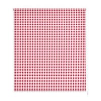 estoralis - estor enrollable translucido  estampado cocina  150 x 180 cm anchoalto tamano tela 147 x 175 cm  vichy-2 rojo