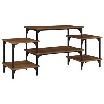 Mueble Tv | Mueble De Salón | Armario Tv Madera Contrachapada Roble Marrón 117x35x52 Cm