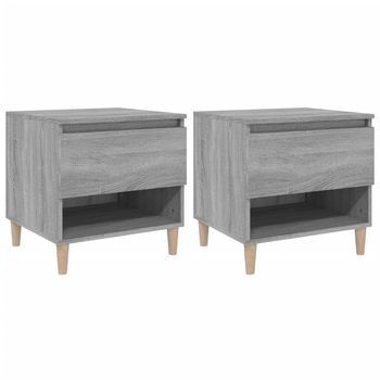 Mesitas De Noche 2 Uds Contrachapada Gris Sonoma 50x46x50 Cm Vidaxl