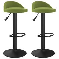 taburetes de cocina 2 uds terciopelo verde claro vidaxl