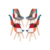 pack 6 sillas synk patchwork - patchwork clear