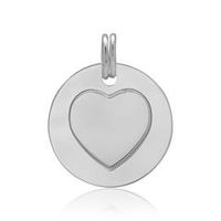 colgante redondo con simbolo de corazon plata 925