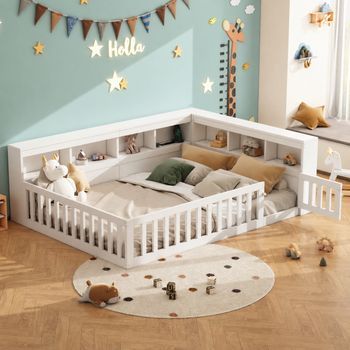Cama De Día 140x200 Con Almacenaje, Enchufes Usb Y Barandilla, Blanco